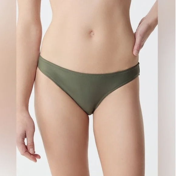 NWT J. Crew Heritage 1989 High-Leg Bikini‎ Bottom In Cool Cypress Size Small - Picture 4 of 7